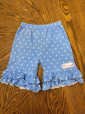 FlowerSak Girls' Blue Polka Dot Ruffle Shorts Sz 7